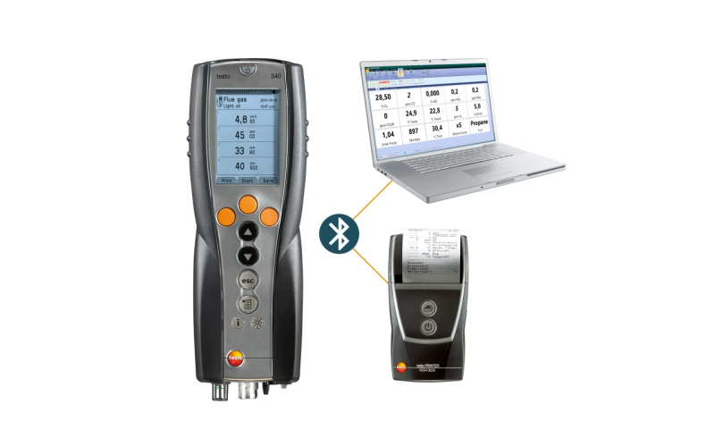 Testo 340 - Analyzátor spalin pro průmysl Modulární senzory O2